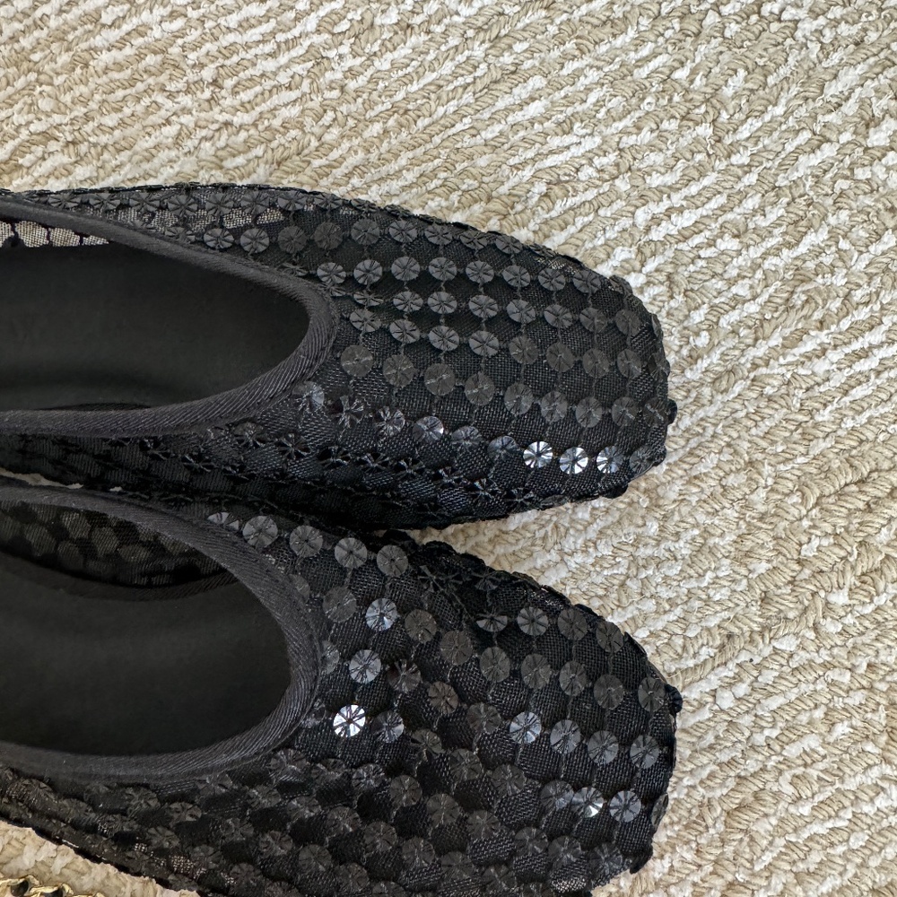 J.Crew Sequin Flats With Chain Strap Size 5.5 - image 2